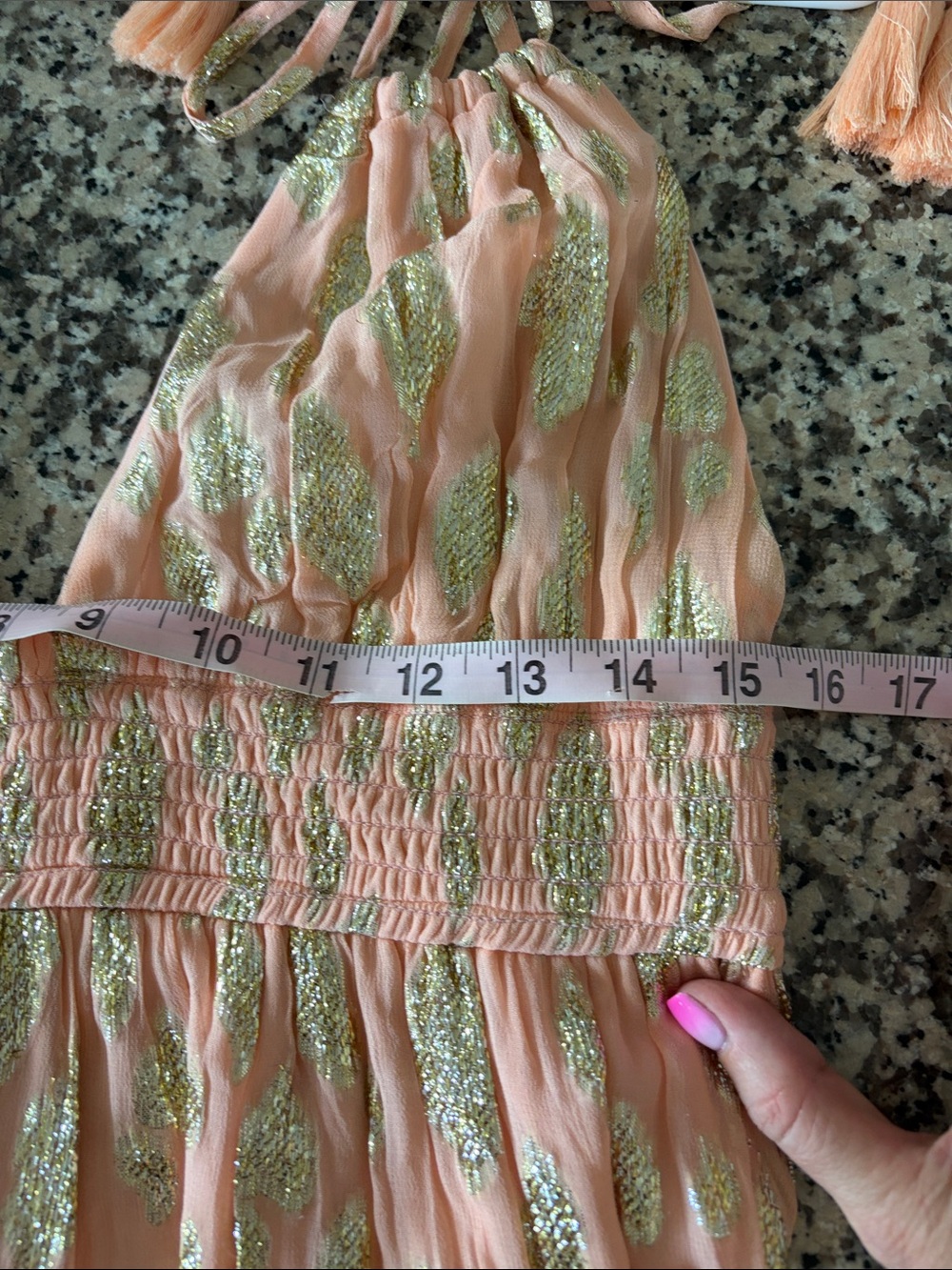 Altar'd State Coral Maxi Dress with Gold Accents - Picture 9 of 11